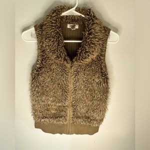 Arizona Jean Co Faux Fur Brown Vest Size M